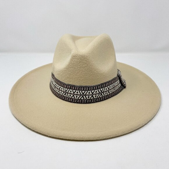 Cream Wide Brim Rancher Style Hat - Picture 4 of 10